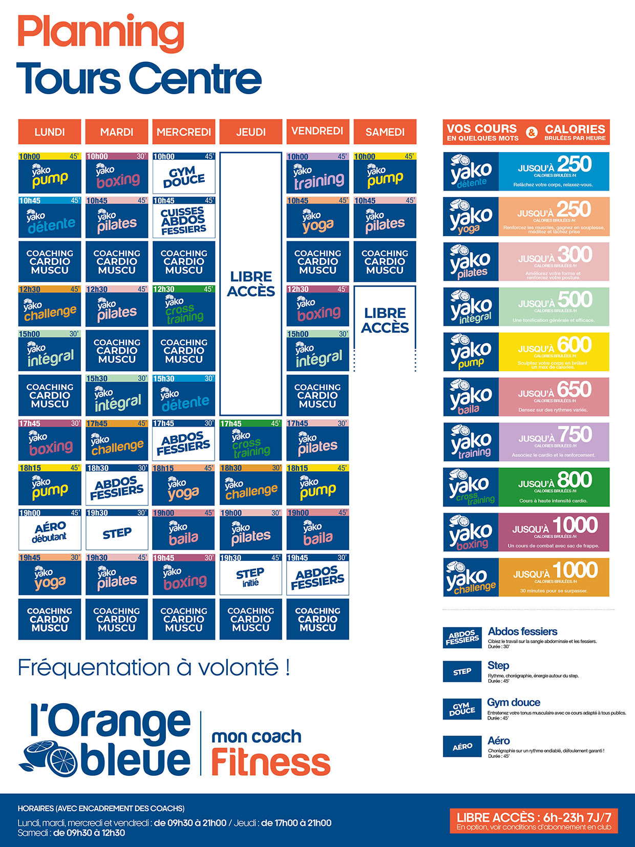 280 planning salle de sport tours centre