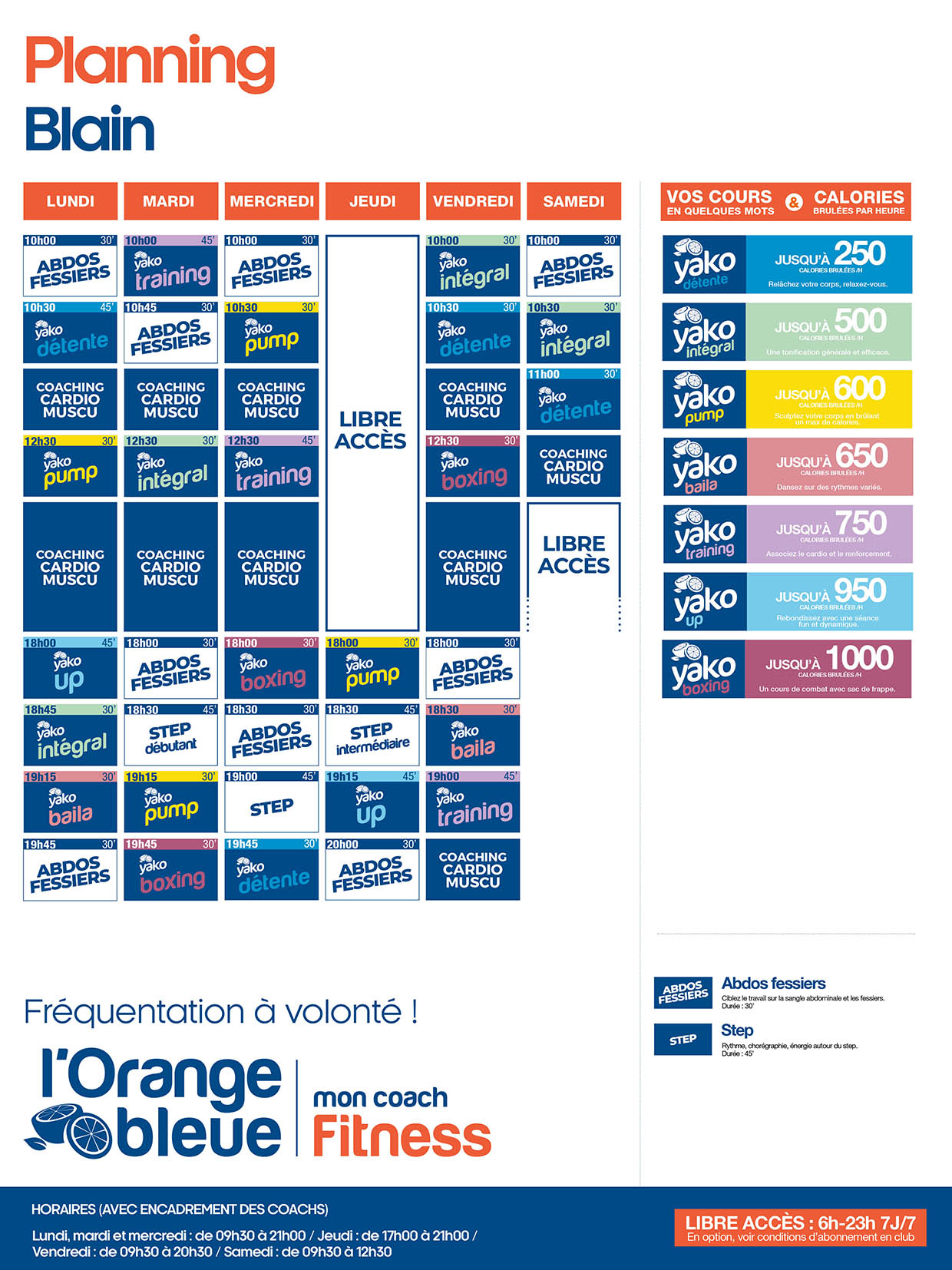 36 planning salle de sport blain